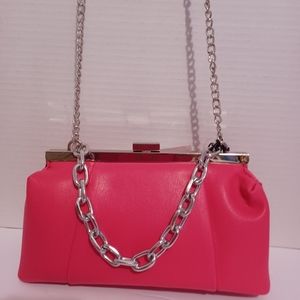 Emperia crossbody bag. Chain link strap.in Rose Pink.